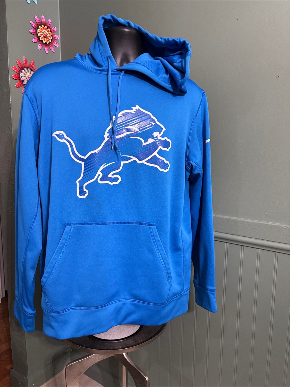 Nike Royal Blue Detroit Lions Pullover Hoodie